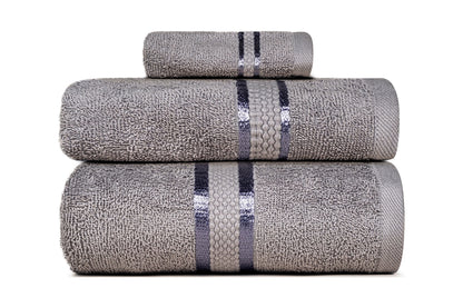 Luxurious 8-Piece Towel Set for Complete Bathroom Experience - Ultra-Soft & Absorbent 100% Cotton - Includes 2 Bath Towels, 2 Hand Towels, 4 Washcloths - Daily Use - Dark Grey