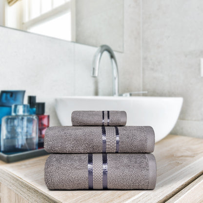 Luxurious 8-Piece Towel Set for Complete Bathroom Experience - Ultra-Soft & Absorbent 100% Cotton - Includes 2 Bath Towels, 2 Hand Towels, 4 Washcloths - Daily Use - Dark Grey