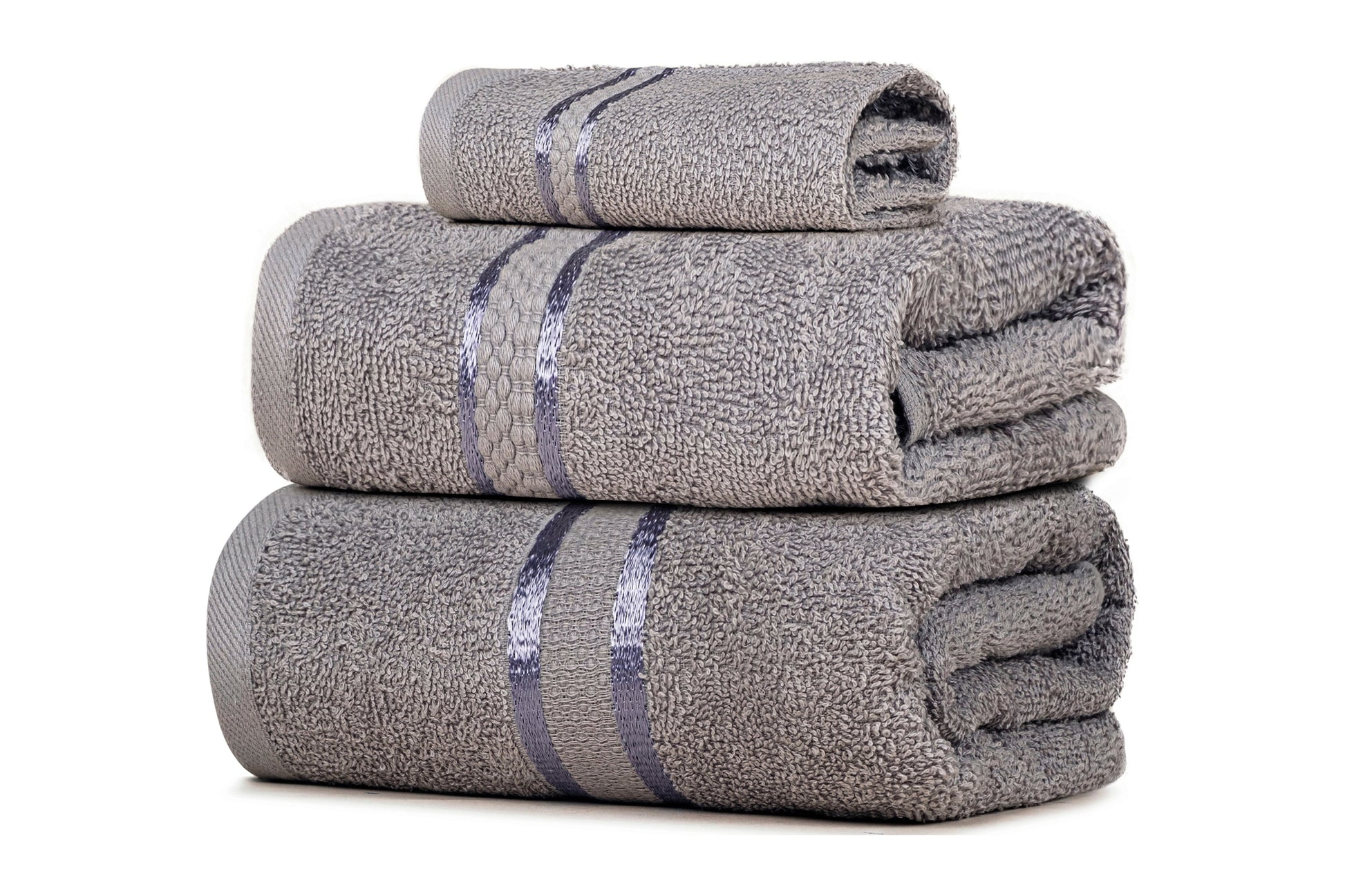 Luxurious 8-Piece Towel Set for Complete Bathroom Experience - Ultra-Soft & Absorbent 100% Cotton - Includes 2 Bath Towels, 2 Hand Towels, 4 Washcloths - Daily Use - Dark Grey